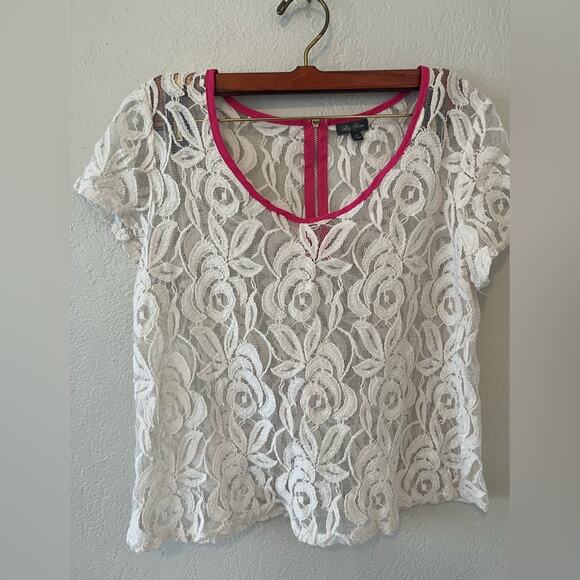 Women's Lily Rose See Through Lace Shirt but fits more like a large - Size XL - Picture 1 of 4